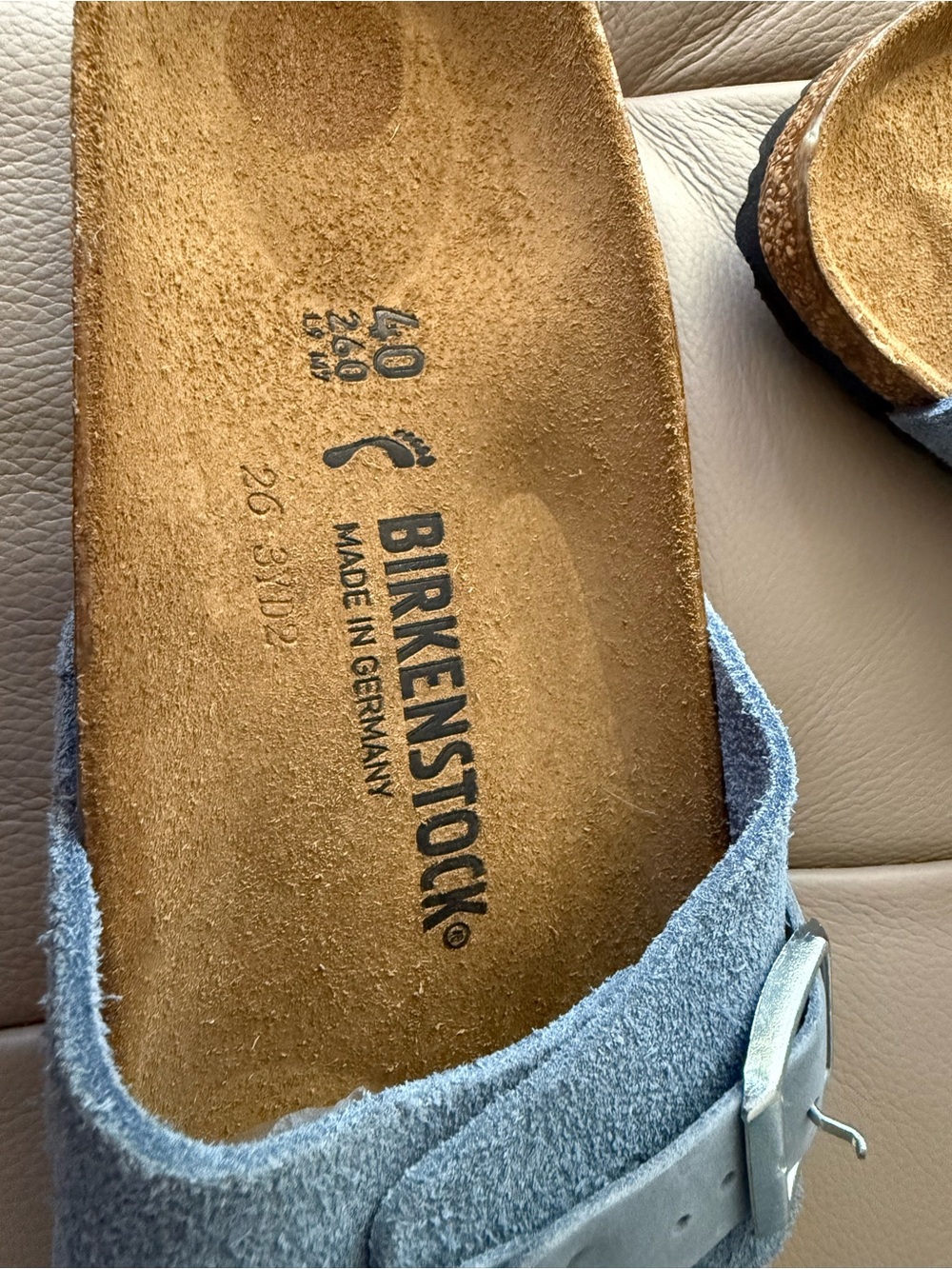 NWT Birkenstock women blue Braided Suede Slide Sandals size 9 - Picture 8 of 9